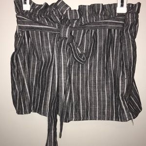 High Waisted Elastic Shorts with Tie at a Front